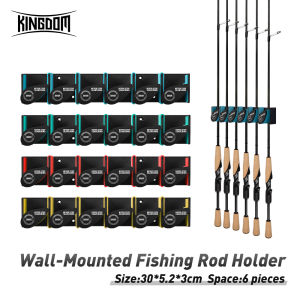 Kingdom Fishing Rods Storage Rack 6 Holes Wall-mounted Fishing Rod Holder Bracket Simple Vertical Display Fixed Frame