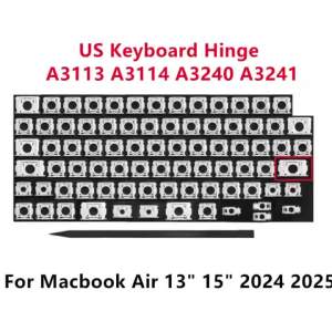 Laptop Keyboard Hinges Clips US Replacement Kit Fit MacBook Air 13" 15" A3113 A3114 A3240 A3241 2024 2025 Repair Spare Parts