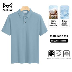 Áo thun polo nam MiiOW vải cotton tay ngắn thoải mái mát mẻ - Mùa hè