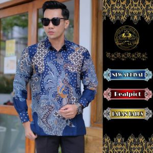 Kemeja Pria Batik Modern Bahan katun ekspor Lapis furing