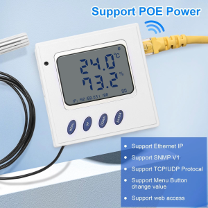 Temperature and HumidityPoe TemperatureTemperature SensorEthernetRJ45IPSNMP Protocol  Sht30 Sensor with 2 Meters Lead