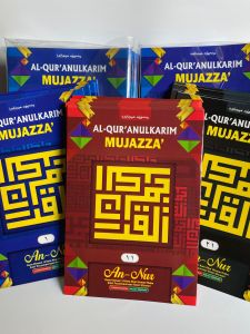 Alquran Per Juz Mujazza An Nur A5 Mika kancing 15x21 cm Al-Quran Perjuz Lengkap 30 Juz dengan Dompet/Tempat Mika Rasm Mujaza Annur Utsmani 15 Baris Khat Usmani