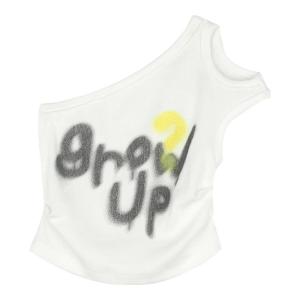 Shoulder Bared Personality T Shirt for Girls Slim Fit Elastic Summer New Style Childrens Top Cotton Blend Fabric round Neck Short Sleeve