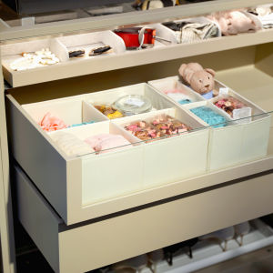 กล่องเก็บเสื้อชั้นในและกางเกงชั้นในแบบพับได้ ช่องแยกใส่เสื้อชั้นใน ชุดชั้นใน ถุงเท้า สำหรับใช้ในบ้าน วัสดุผ้าฝ้าย