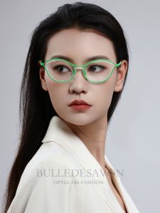 BULLE DE SAVON | Stylish Light Weight Titanium Cat-Eye Eyeglass Frames Anti-Blue Light