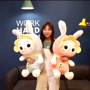 gấᴜ Bông Thỏ Hoa Vải Siêu Mịn Thỏ Hoa Hướng Dương Quà Tặng cực ý nghĩa