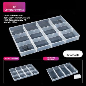 HONGQISHI | Multi-Compartment Detachable Thickened Transparent Tool Storage Box