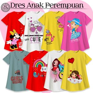 Dress Anak Perempuan Usia 35-10 Tahun Lucu Terbaru / Dress Anak Cewe Imut / COD (Bayar di Tempat)