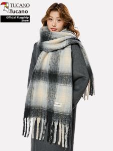 TUCANO | New Warm Thick Black Plaid Scarf