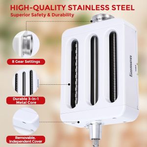 3-in-1 Pasta Maker Attachment for KitchenAid Stand Mixer Includes Pasta Roller Spaghetti Cutter Fettuccine Cutter Stainless