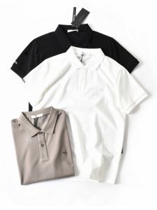 เสื้อยืดคอโปโลแขนสั้นผ้าฝ้ายแท้สไตล์อเมริกัน ทรงหลวม ทรงปกติ สำหรับผู้ชาย ฤดูร้อน 2025 แฟชั่นธุรกิจลำลอง