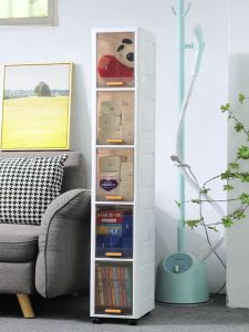 STON Transparent Gap Storage Cabinet Bathroom Kitchen Organizer Drawer With Wheels Plastic Storage Rank