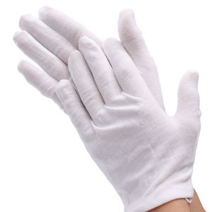 10/20/50Pairs New High Stretch Cotton Gloves/Dry Hand White Work Gloves