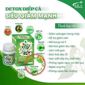Detox Thảo Dược Diếp Cá giảm mỡ làm đẹp da hộp 50viên