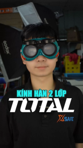 Kính hàn 2 lớp Total TSP303 mặt nạ hàn điện hồ quang cắt kim loại bền chắc chịu nhiệt cao 2 tròng