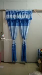 Màn treo cửa gấm xanh dương 05 là ép biên BENU STORES tạo sự đồng bộ đẹp mắt đủ mặt hàng (có nhận may theo yêu cầu) rèm treo cửa