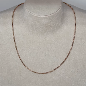 Premium Rose Gold Plated Stainless Steel 316 Round Box Design Standard Slim Necklace Chain (Made in Japan)