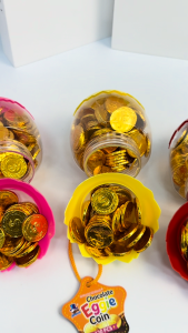 【COD】100-120pcs Chocolate Egg Gold Coins Sweet Candy Xmas Lootbag Fillers Kids Party