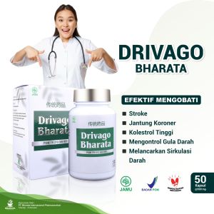 Obat Stroke paling Manjur - Obat Stroke Ringan - Berat - Drivago Bharata - Kemasan 500g - Isi 50 Kapsul - 100% Produk Original
