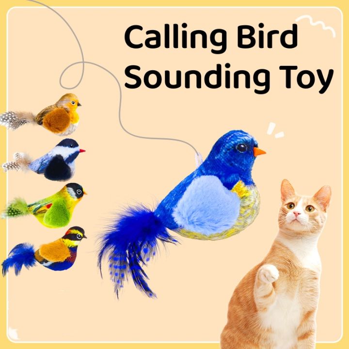 Pet Cat Toy Simulated Bird Singing Cat Teaser Stick Kitten Self - Main Image