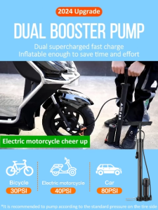 ⚡ 100% ORIGINAL 180Psi ⚡ bicycle pump air pump bicycle tyre pump bike pump cycle air pump ball pump portable air pump car air pump High Pressure Barometer Valve Labor-saving Pump 打气筒