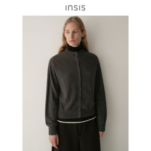 INSIS FEMME | Merino Wool Winter Volcano Collar Vintage Cocoon Knit Cardigan
