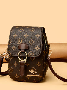 Fashionable Large Capacity Leather Mobile Phone Bag Womens Crossbody Bag Printed Design 2025 New Style Versatile Small Bag