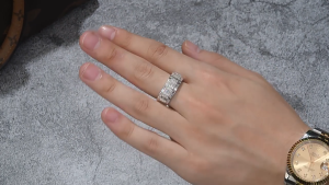 Luxury Couple Engagement Ring Men Women Inlaid Moissanite Diamond Ring