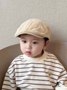 Baby Boy Spring Autumn Casual Khaki Baseball Cap Sunshade Hat Childrens Duckbill Cap Baby Beret Hat Cotton Pure Fabric