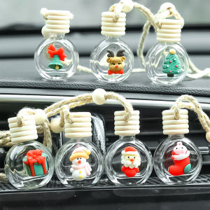 Giáng sinh nước hoa cho xe hơi mặt dây chuyền hình Chai xe Santa Claus hương liệu chai rỗng thủy tinh trang trí chai nước hoa dự phòng khuếch tán