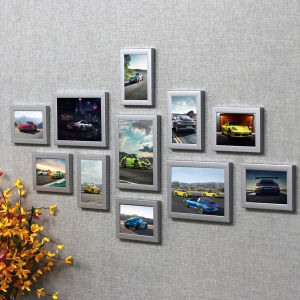 Porsche Car Poster Wall Decor Frame Combination No Drilling Simple Modern Living Room Dormitory Decoration Rectangle Shape PS Material