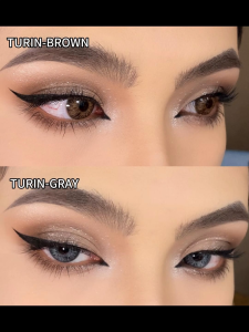 Eyeshare 1pair/2pcs Turin Series Gray Contact Lenses 14.2mm Brown Contacts Eye Cosmetic Lens