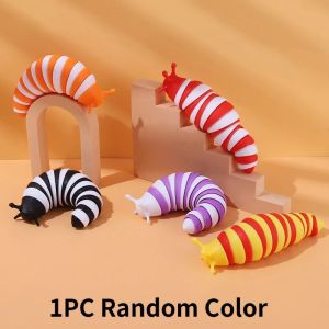 Colorful Slug Snail Toy 3D Slug Keychain Anti-Anxiety Stress Relief Sensory Toys For Children Gifts