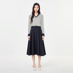 Koradior | Elegant Classic Stripe Layered Spring Dress