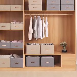Cloth Household Drawer-type Clothing Organizer with Wooden Handle