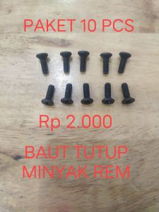 PAKET 10 PCS BAUT TUTUP MINYAK MASTER REM JF M4 X 12MM