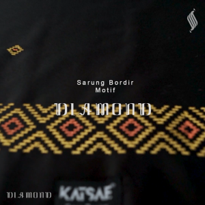 KATSAE Sarung Bordir Motif Diamond Embroidery Timbul Sarung Pria Dewasa Warna Putih Sarung Sholat 100% Bordir Asli