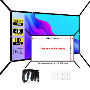 60-150 projection screen foldable and washable white soft screen 16:9 high-definition extended projection screen