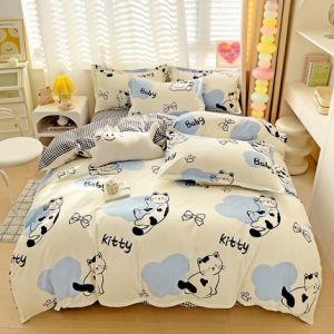 Cute Fresh 100% Cotton Bedsheet Duvet Cover 3-piece Set