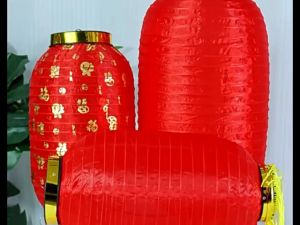 2pcs 12 Inch Red Silk Hanging Lanterns Traditional Chinese Waterproof Lanterns Home Decorations