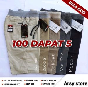 PROMO 5 pcs 50 CELANA CHINO PENDEK PINGGANG RIB// CELANA PENDEK CHINOS TERBARU