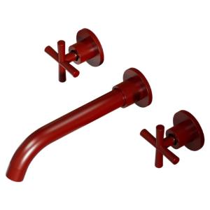 SHENGXUE | Wall-Mounted Concealed Dual-Handle Hot & Cold Red Faucet