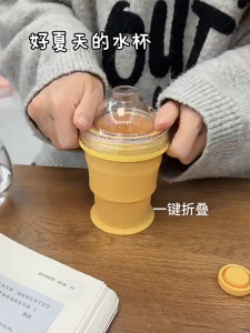 SG Ready Stock 2-in-1 Foldable Silicone Ice Ball Maker Cup Foldable Ice Maker Cup with Straw Portable Leak-Proof Drinking