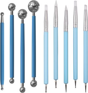 Polymer Modeling Clay Sculpting Tools Dotting Pen Ball Stylus Pottery Ceramic Clay Indentation Tools Set for DIY Nail Art Craft