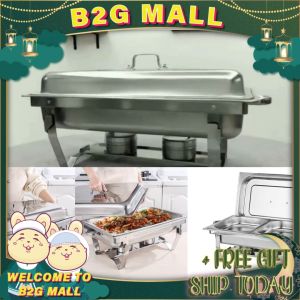 𝙍𝙚𝙖𝙙𝙮 𝙎𝙩𝙤𝙘𝙠💕𝗕𝟮𝗚𝗠𝗮𝗹𝗹 Hot Item🔥Full Size Chafing dish Stainless Steel Buffet set Serving tray Party Catering food warmer 12Litre