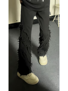 High Street Weila Tasseled Jeans Mens Summer Fashion Brand Handsome Fried Street Pants Fancy American Vibe Matchet Pants