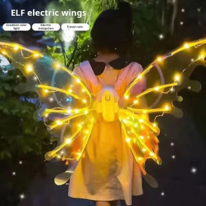 Electric Fairy Wings With Music Lights Children Toy Elf Wings Dress Up Role-playing Glowing Shiny Toys Gift For Kid