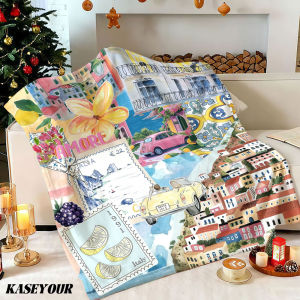 Beast Kingdom | Italian town Walk Winter Summer Flannel Blanket Throw Fleece Soft Fuzzy Plush Cozy Fleece Blankets for Sofa Ideal Gifts