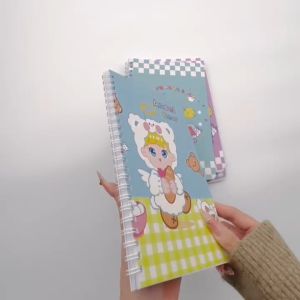 4เล่ม สมุดโน้ต A5 สมุดจดบันทึกลายการ์ตูนน่ารัก 60แผ่น อุปกรณ์การเรียน แบบพกพา