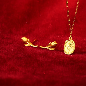 CHOW TAI FOOK 999 24K Pure Gold Necklace Tulip F234679